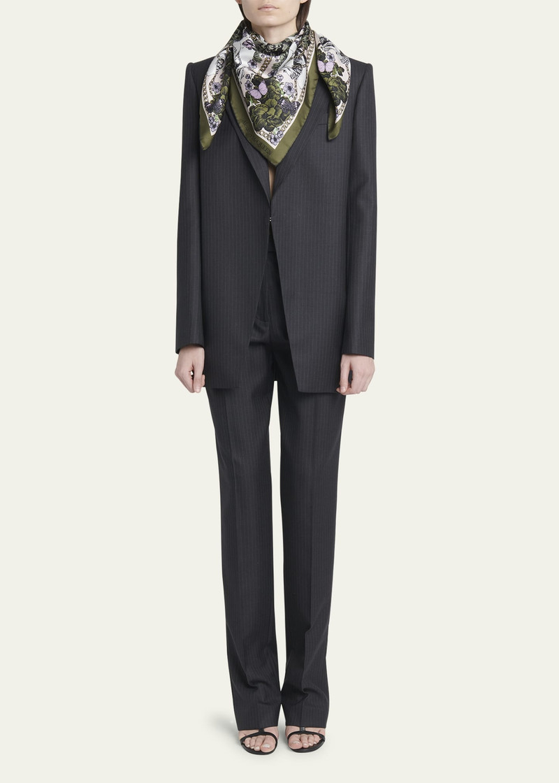 Alexander McQueen Blossom Skull Silk Twill Square Scarf outlook