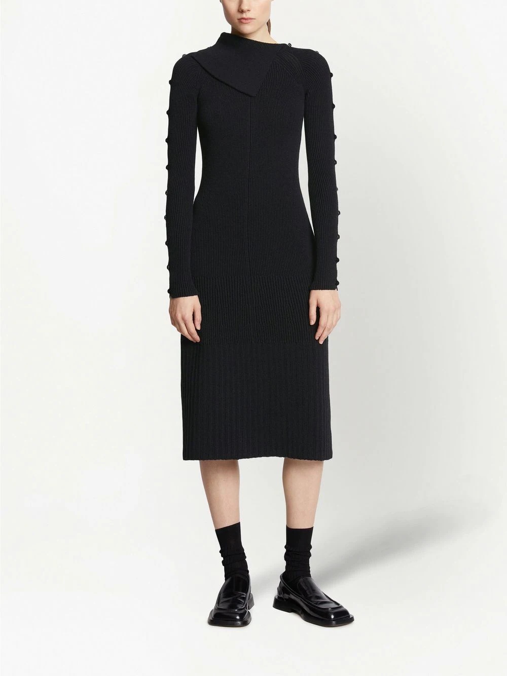 micro-ribbed midi dress - 2