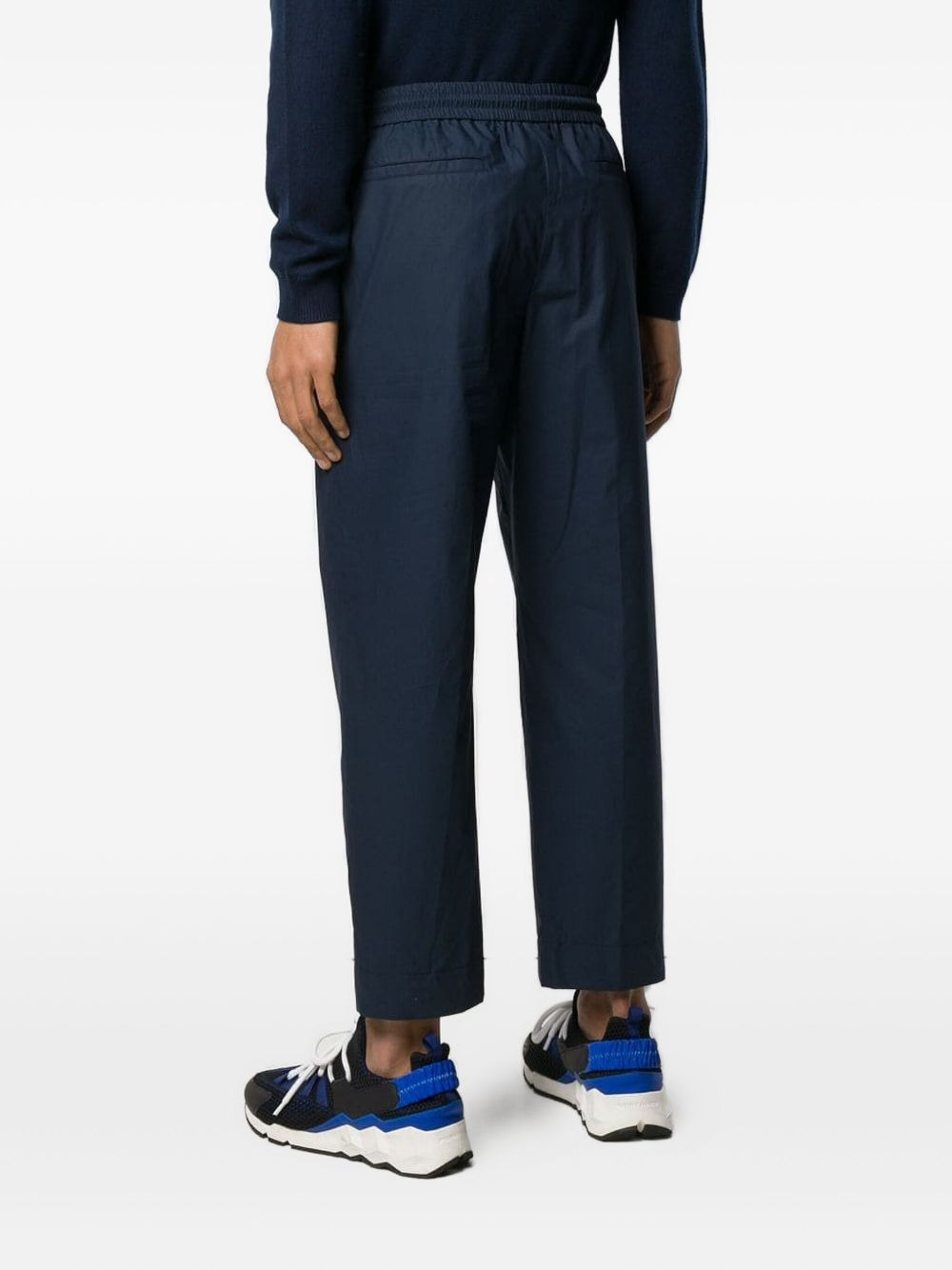 elasticated-waistband cropped trousers - 4