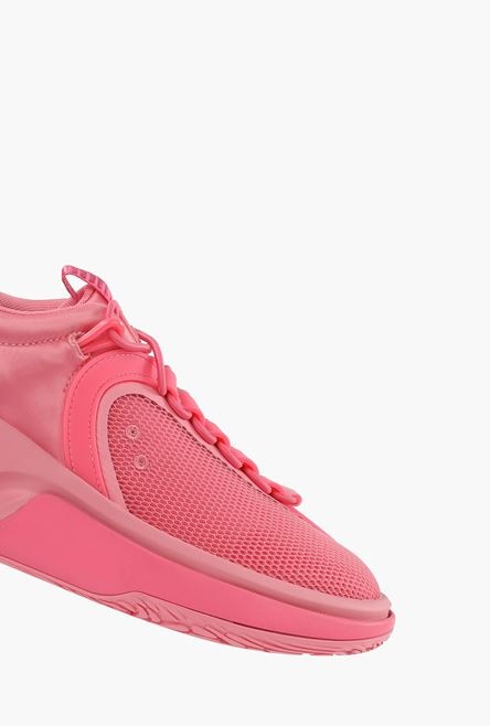 Pink gummy leather and mesh B-Runner sneakers - 6