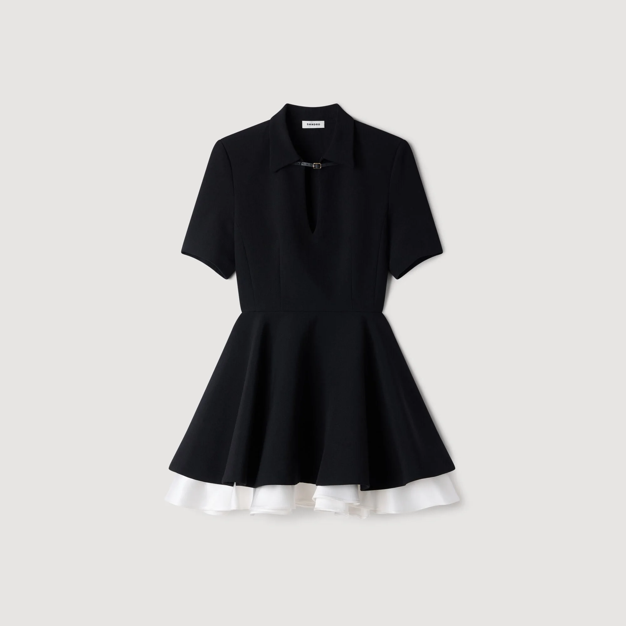 SHORT CONTRAST SKATER DRESS - 1