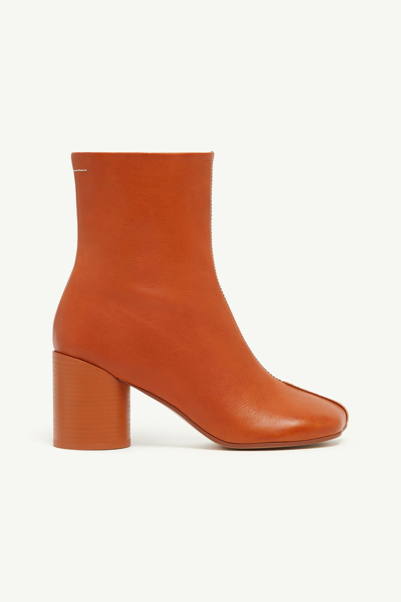 Stitch-out Leather Ankle Boots - 1