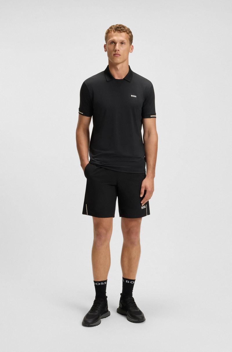 BOSS STRETCH-MESH POLO SHIRT WITH MODERN PLACKET outlook