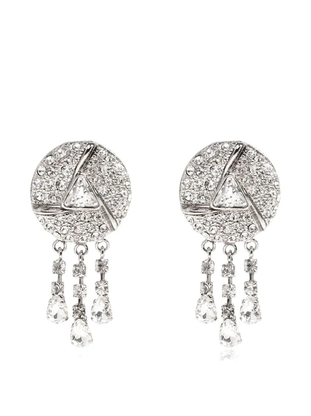 stone embellished drop earrings - 1