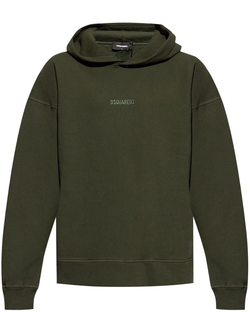 logo-print cotton hoodie 1