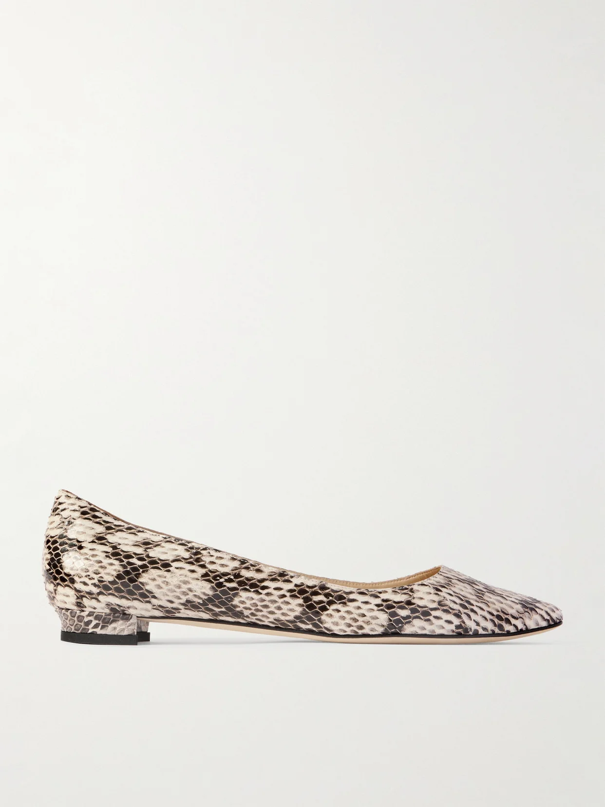 Bb 10 Snake-effect Leather Point-toe Flats - 1