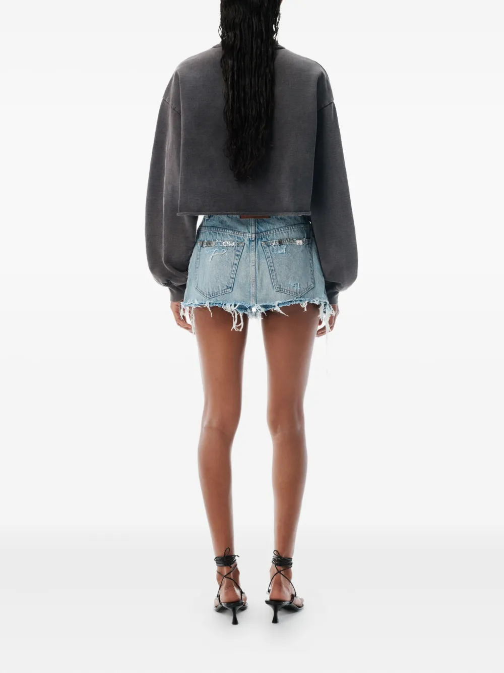 ALEXANDER WANG - Women Cropped Crewneck Sweatshirt - 3