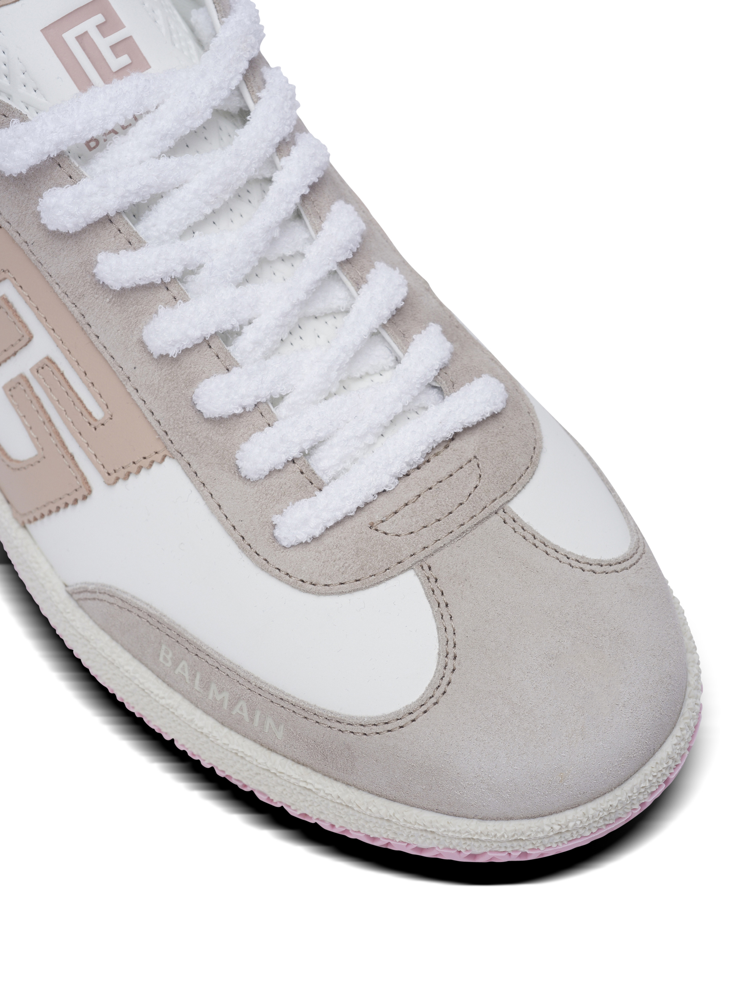 Balmain Swan trainers in calfskin and suede - 6
