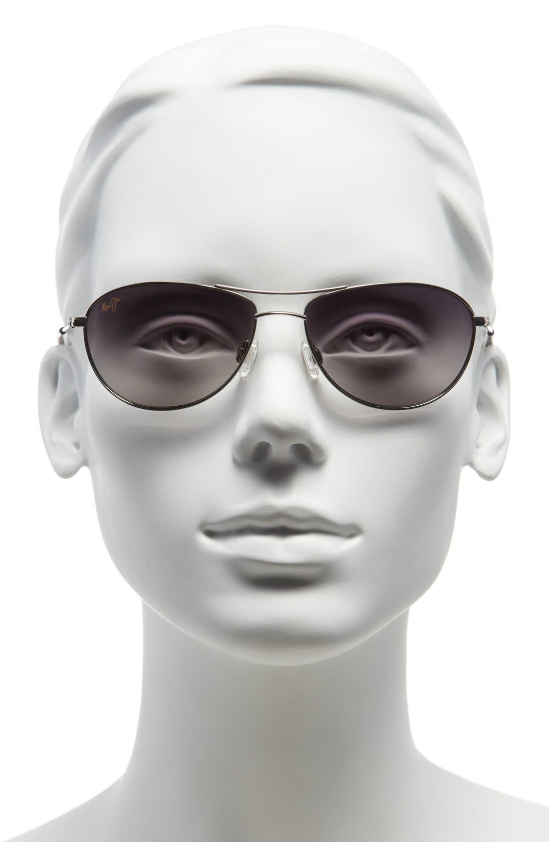 Maui Jim Baby Beach 56mm Polarized Aviator Sunglasses in Silver/Neutral Grey at Nordstrom - 2