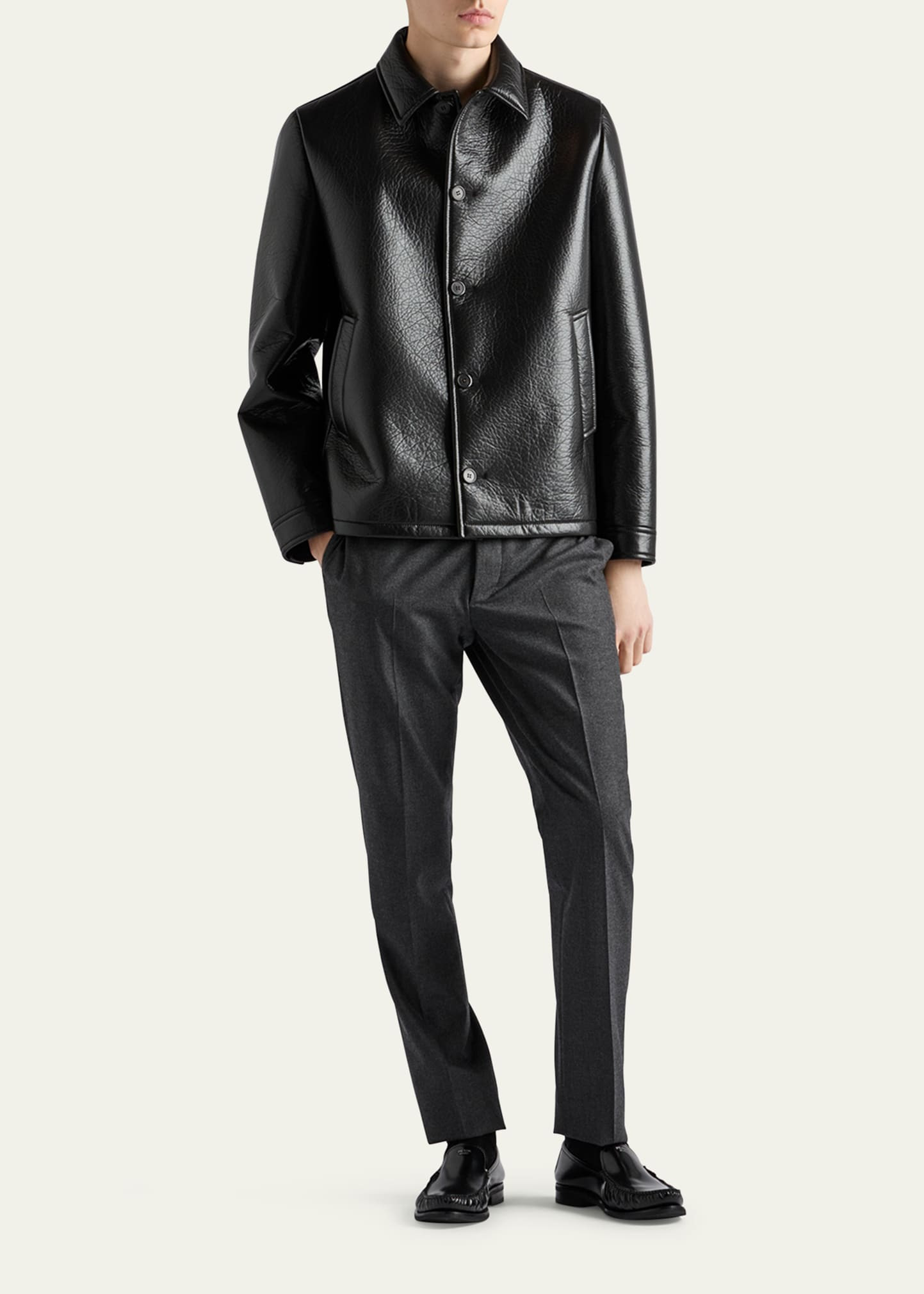 Men's Grained Napa Leather Jacket - 2