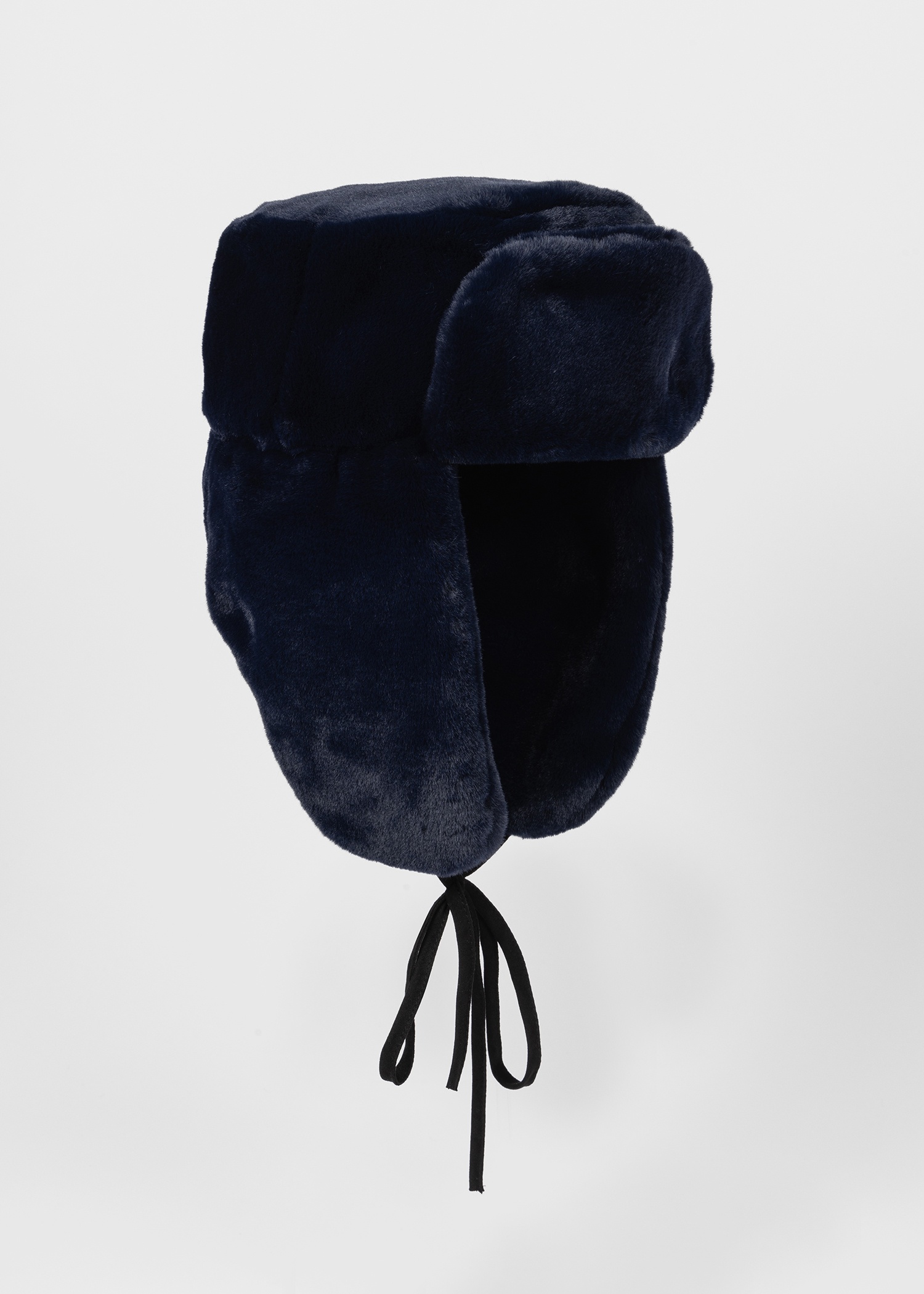 Navy Faux Fur Trapper Hat - 2
