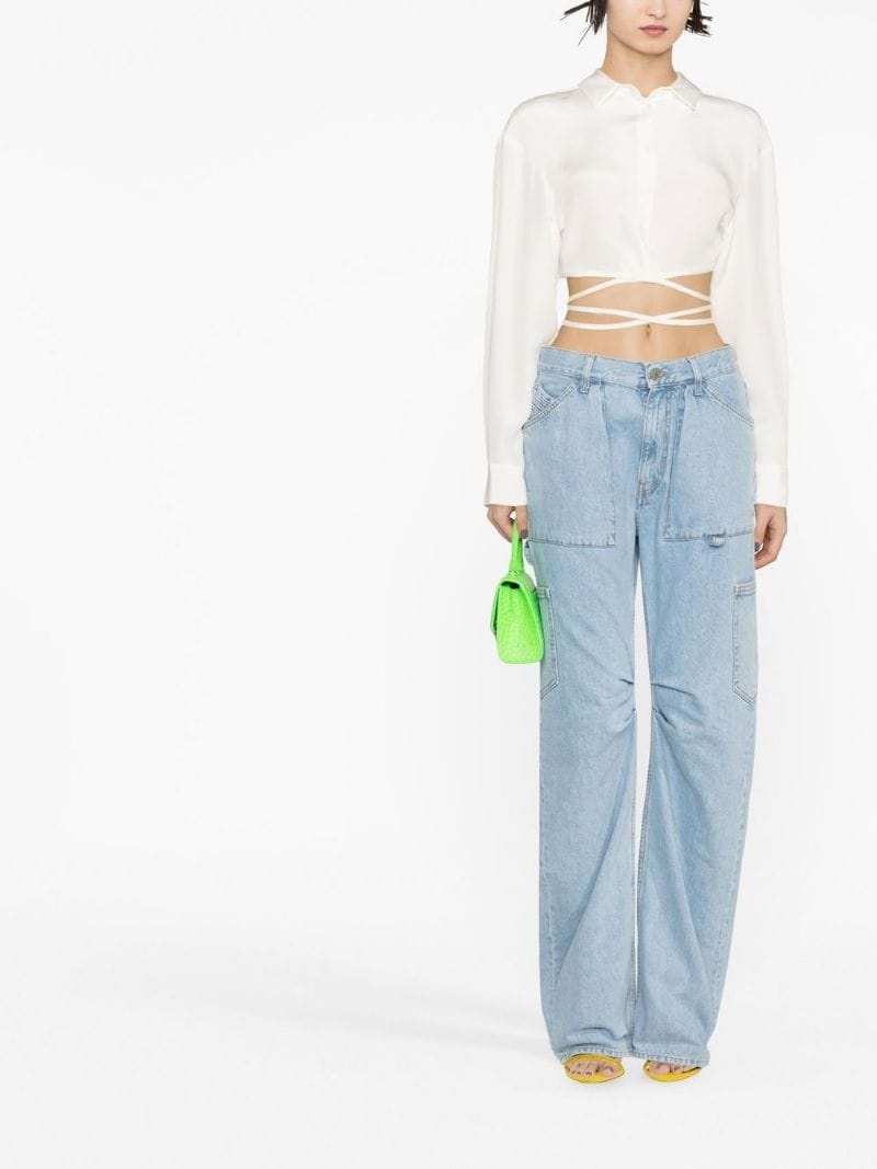 wide leg cargo jeans - 2