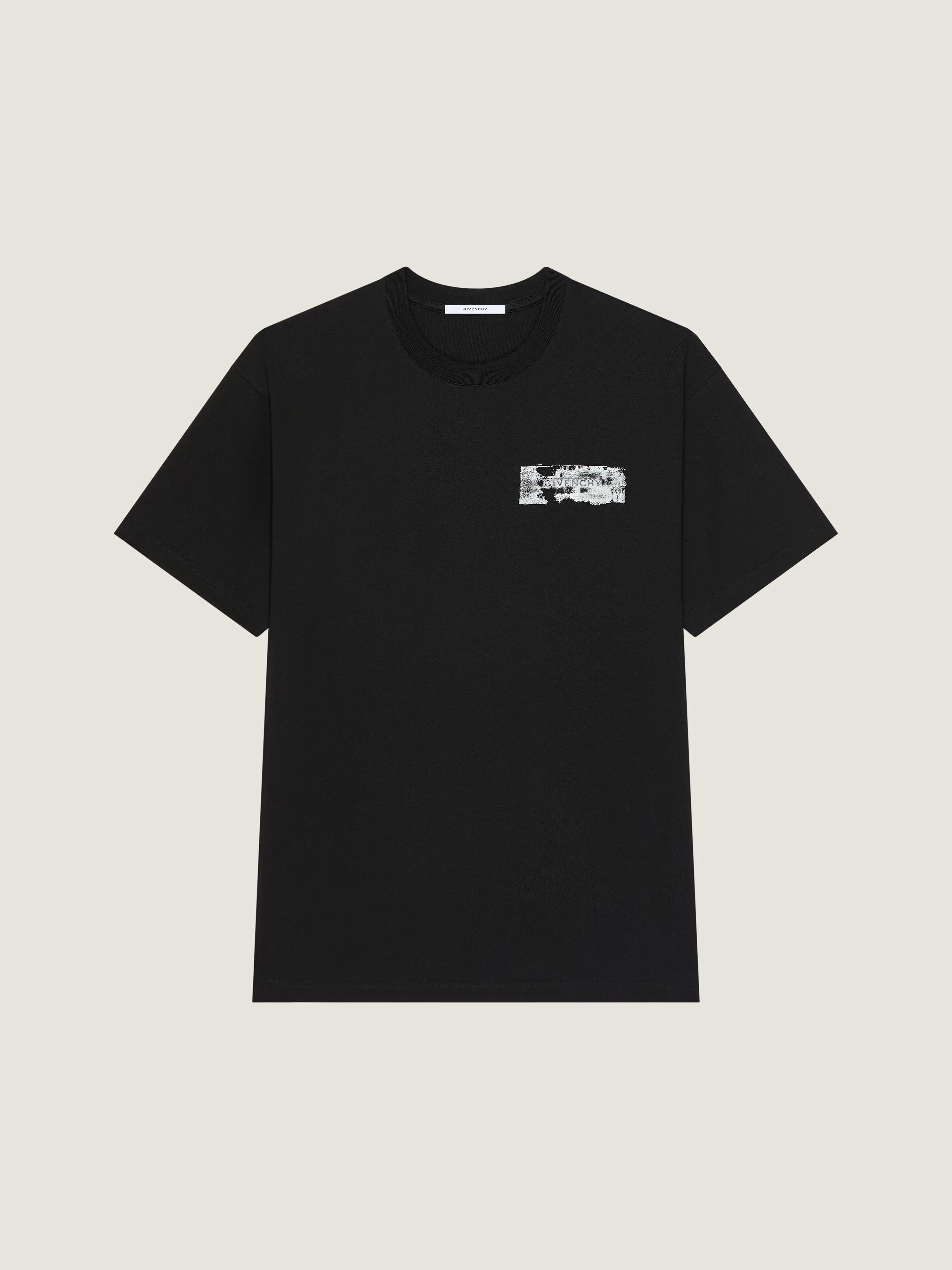 T-SHIRT IN COTTON WITH GIVENCHY PARIS PAINT PRINT - 1