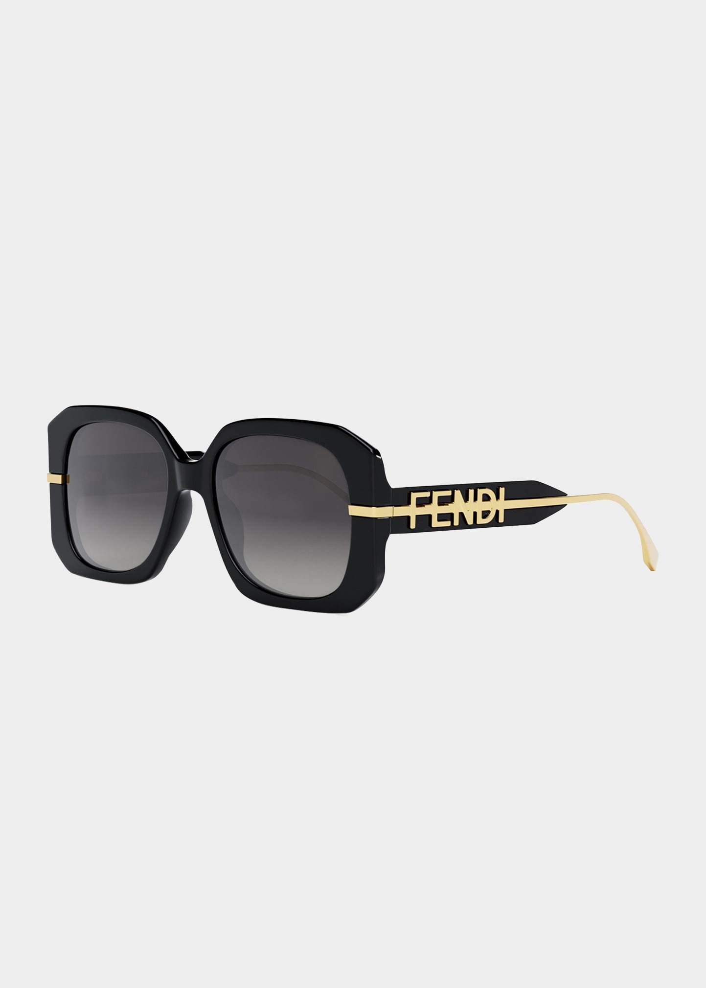 Oversized Logo Square Acetate & Metal Sunglasses - 1