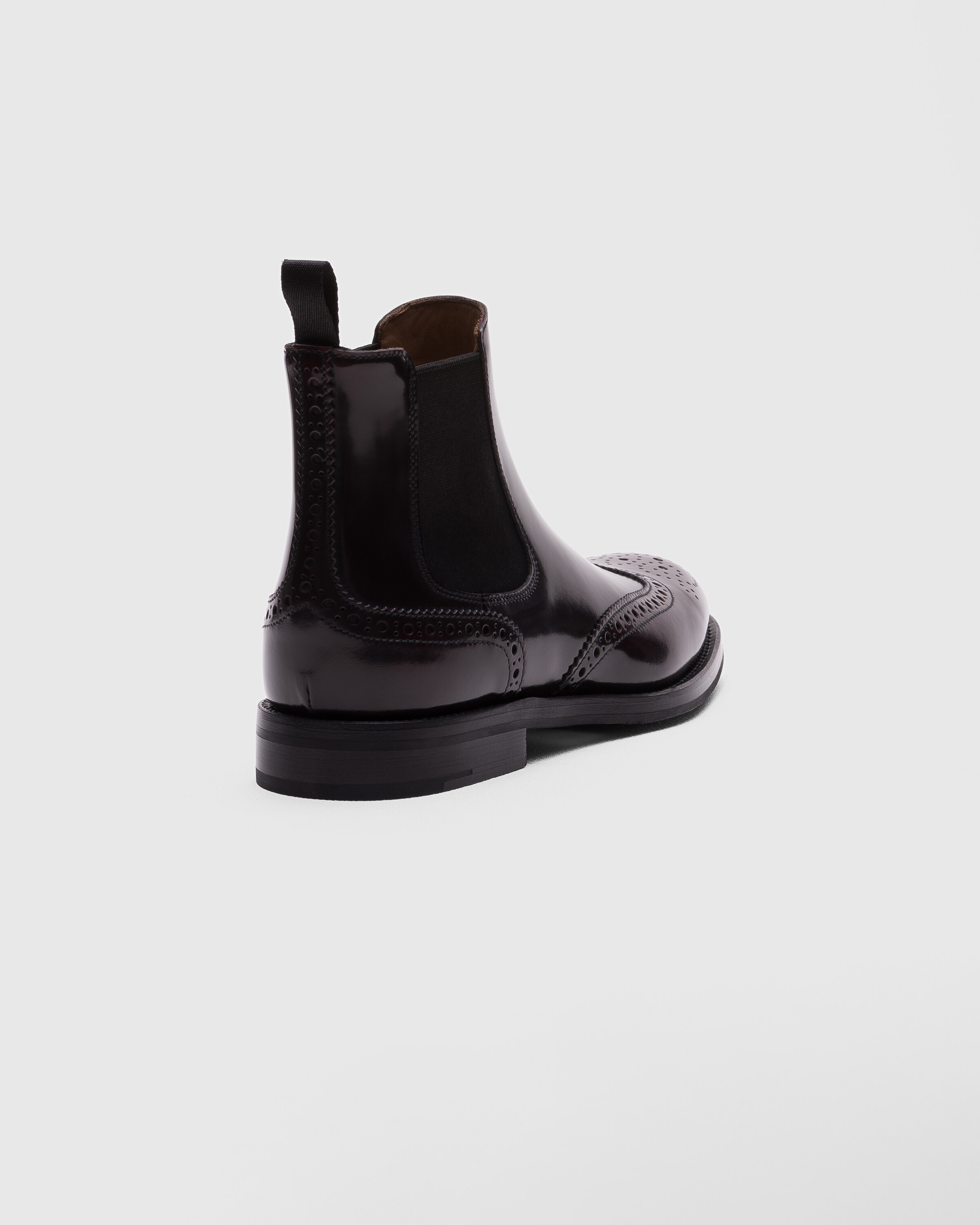 Polished Fumé Brogue Chelsea Boot - 4