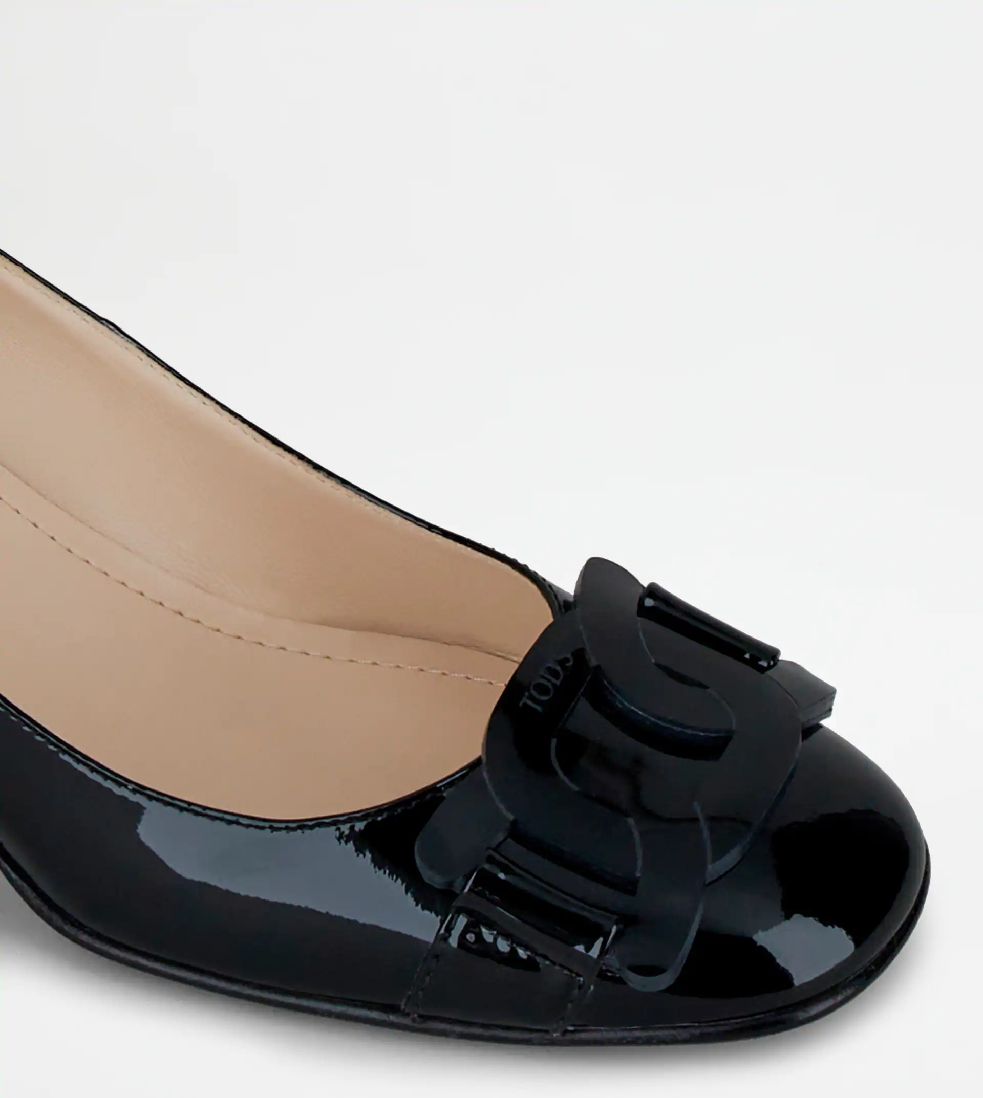 SLIDE PUMPS IN PATENT LEATHER - BLACK - 3