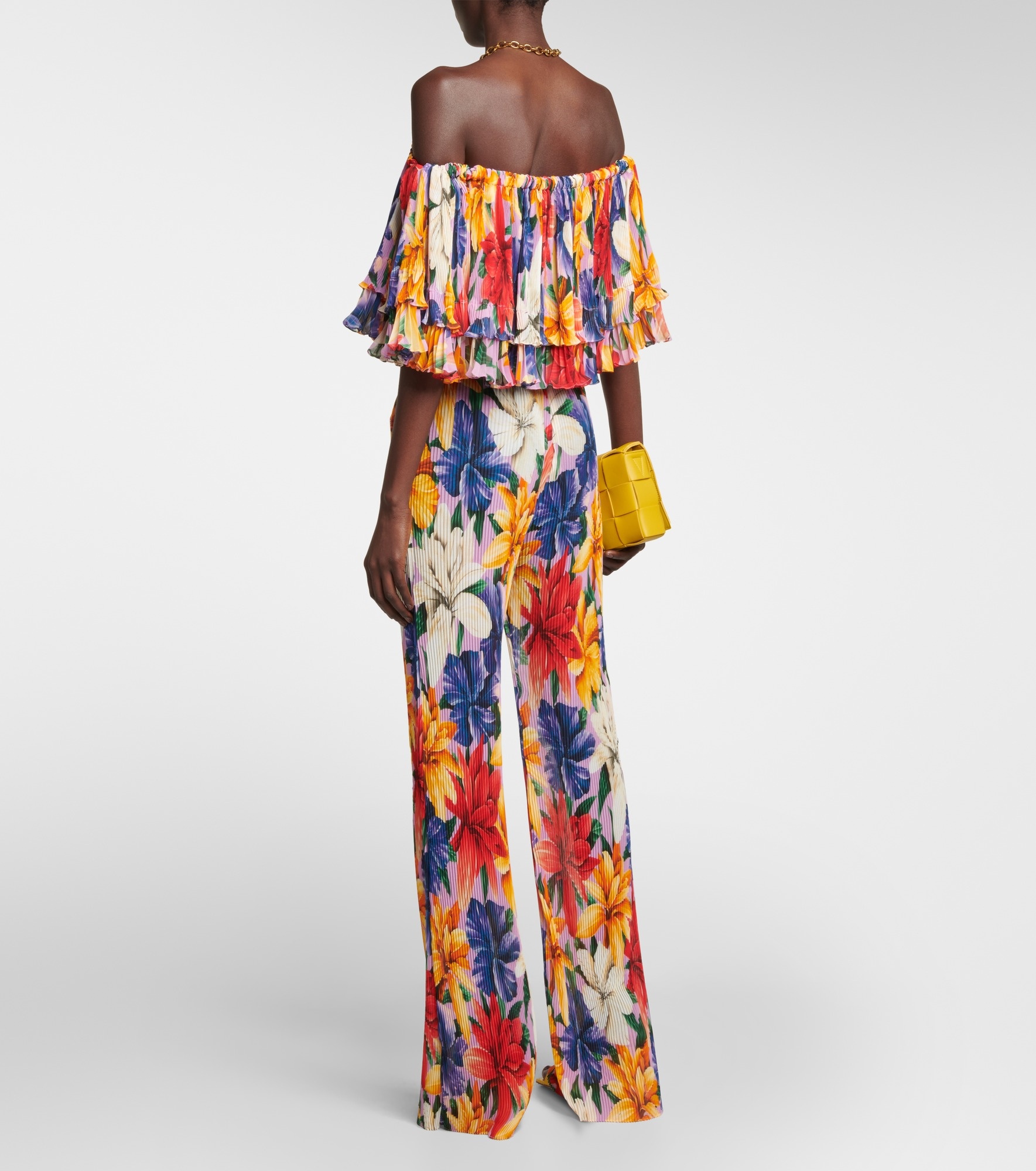 High-rise straight floral pants - 3