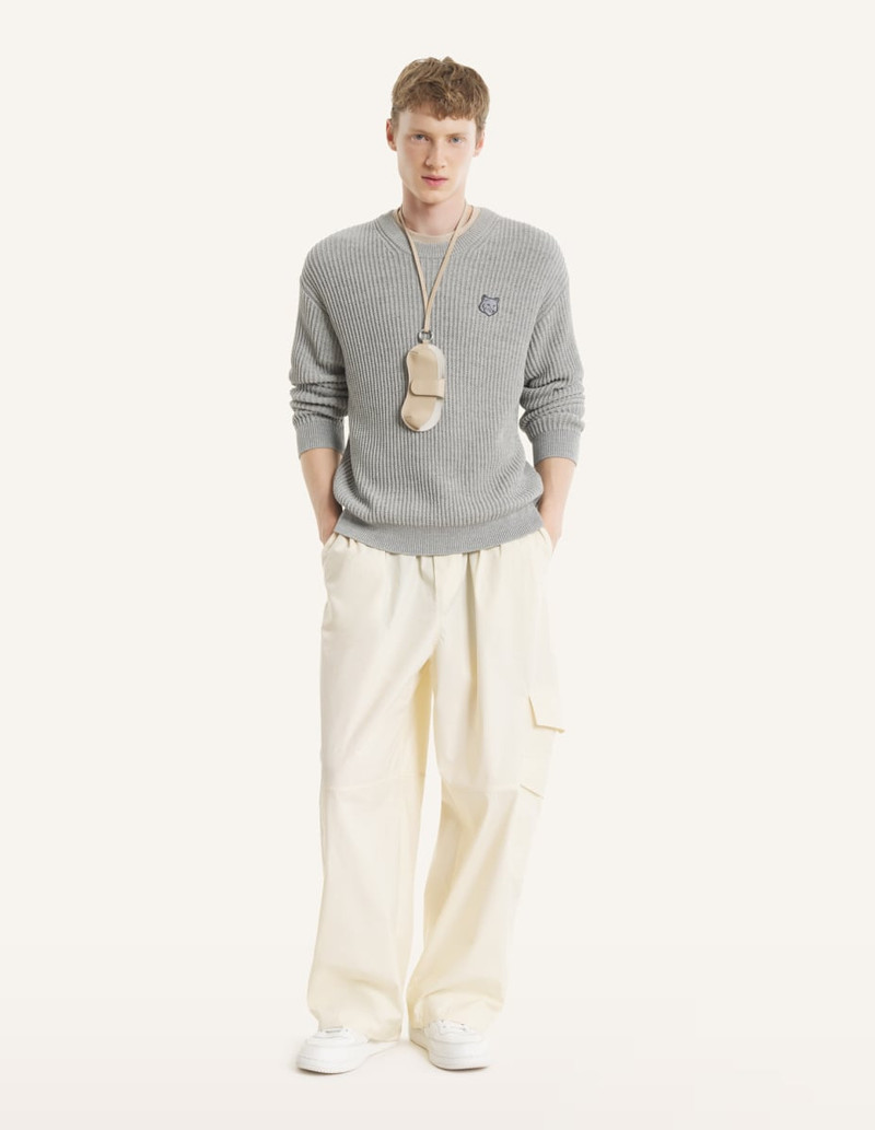 Maison Kitsuné FOX HEAD COTTON RIBBED JUMPER outlook