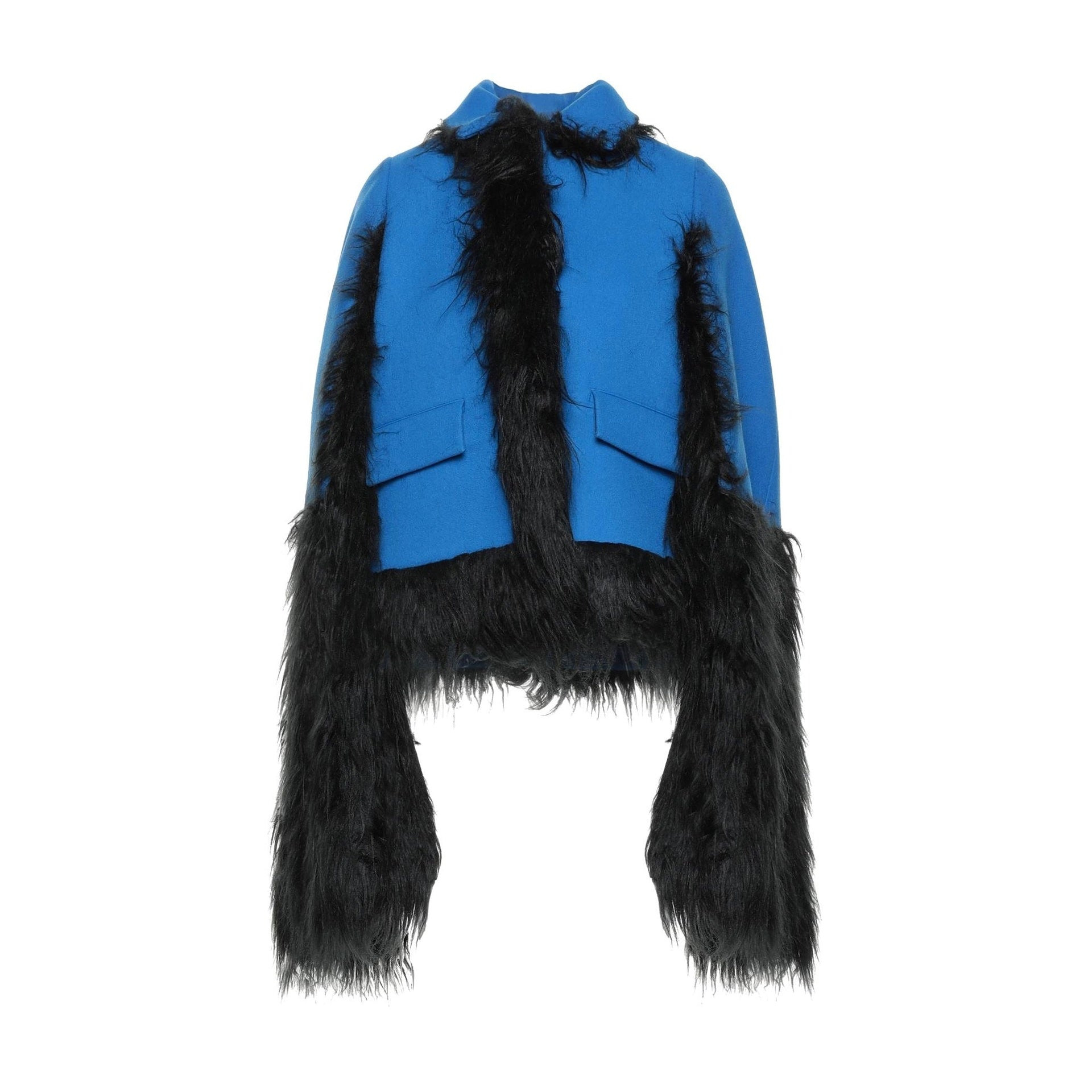 Maison Margiela Faux Fur Trimmed Cape Jacket Women - 5