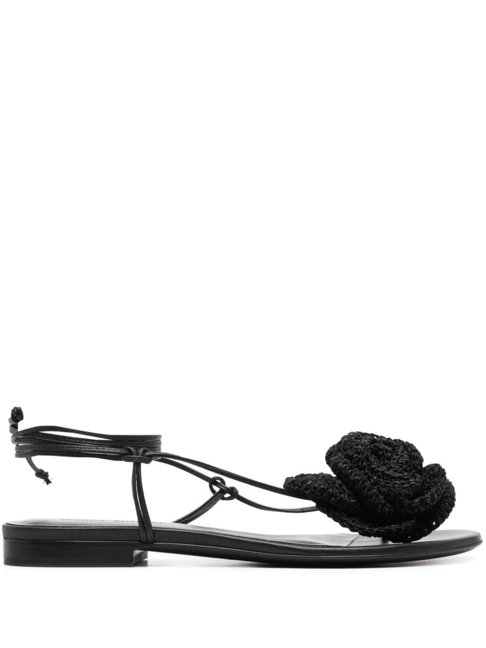 crochet-floral-appliquÃ© sandals - 1