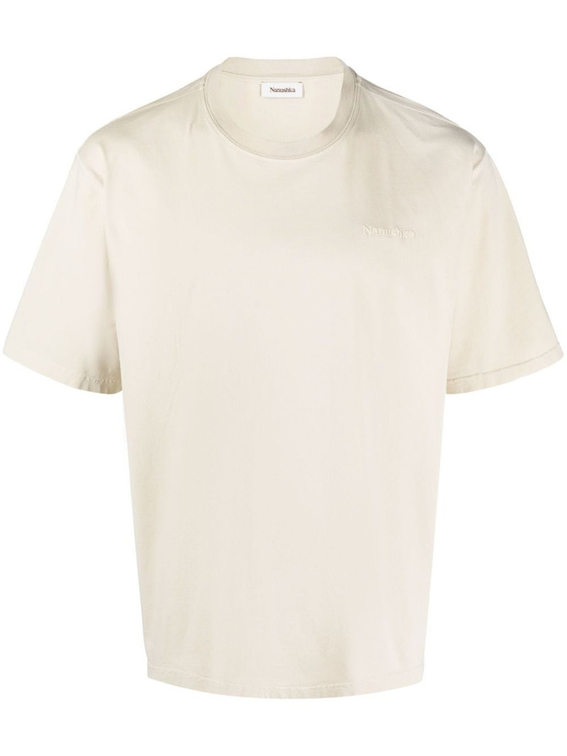 logo-embroidered cotton T-shirt 1