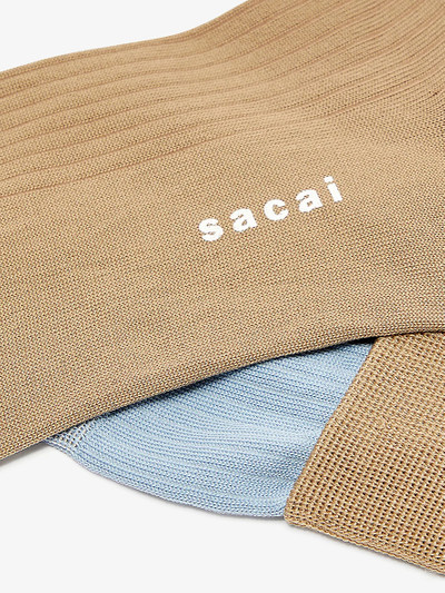 sacai Branded contrast-panel knitted socks outlook