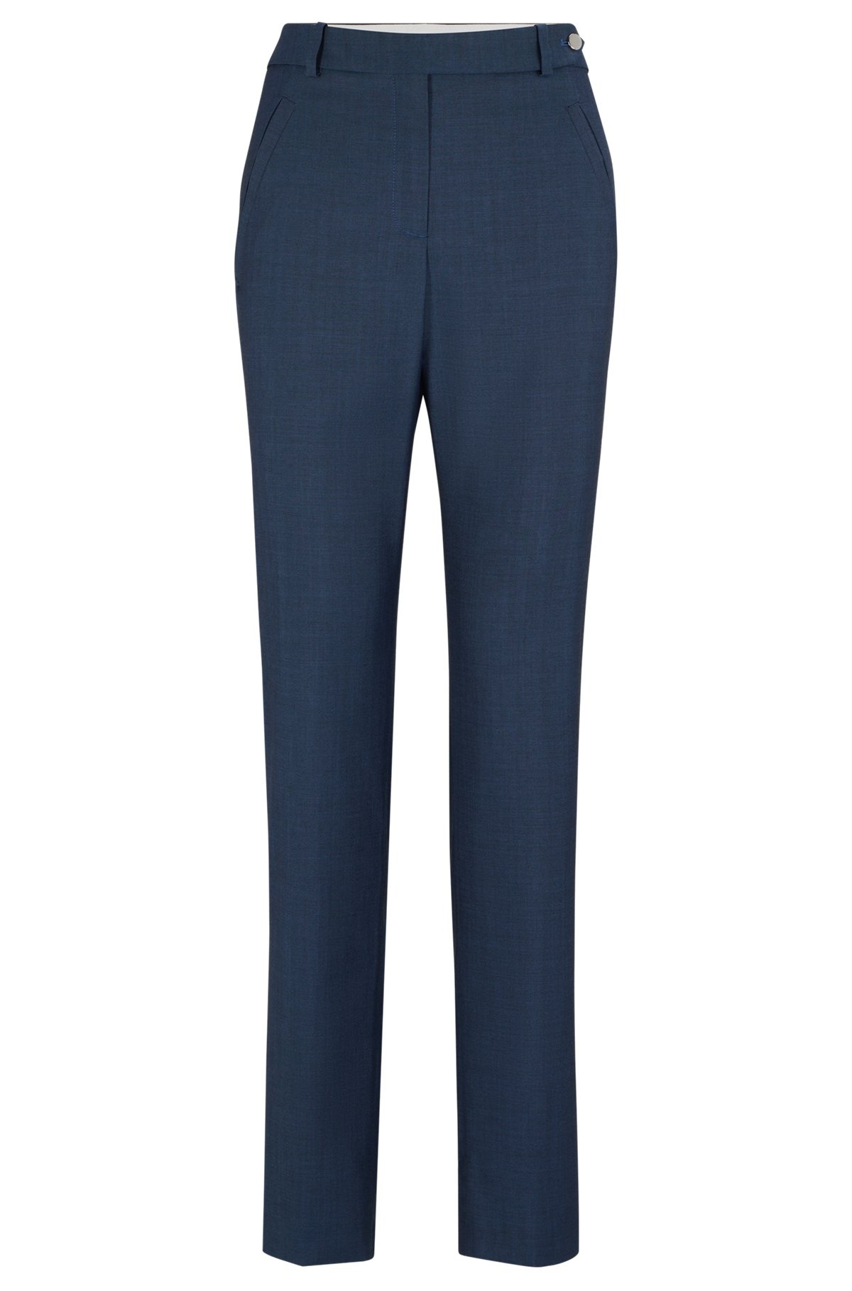 RELAXED-FIT TROUSERS IN DENIM-EFFECT WOOL TWILL - 1