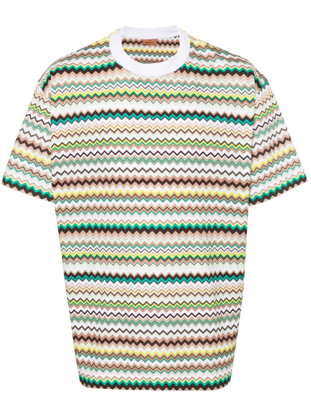 zigzag-print cotton T-shirt - 1