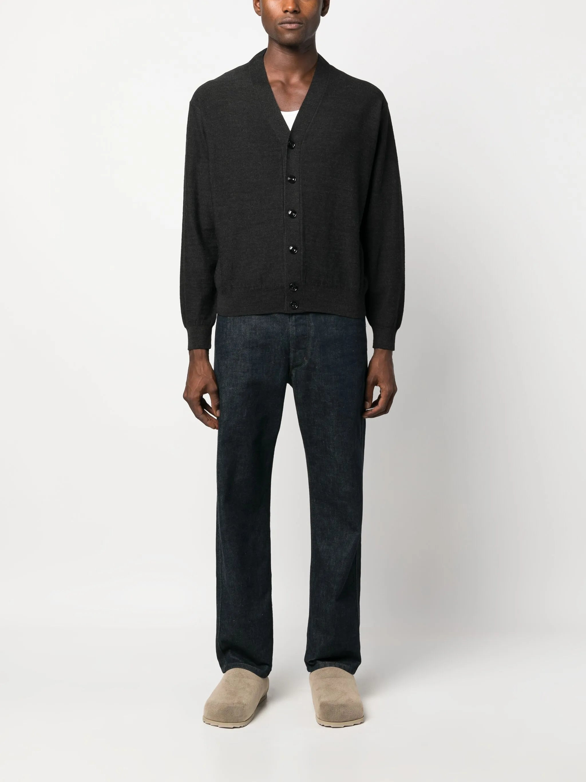 Lemaire Mélange-effect Wool Blend Cardigan - 6