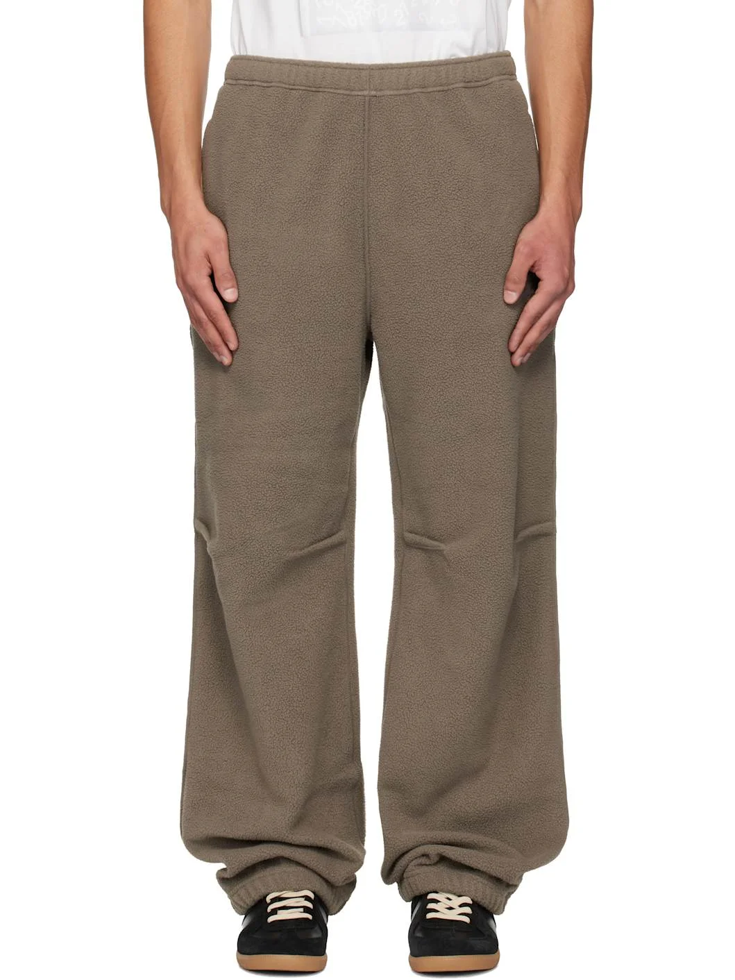 Taupe Sherpa Fleece Sweatpants - 1