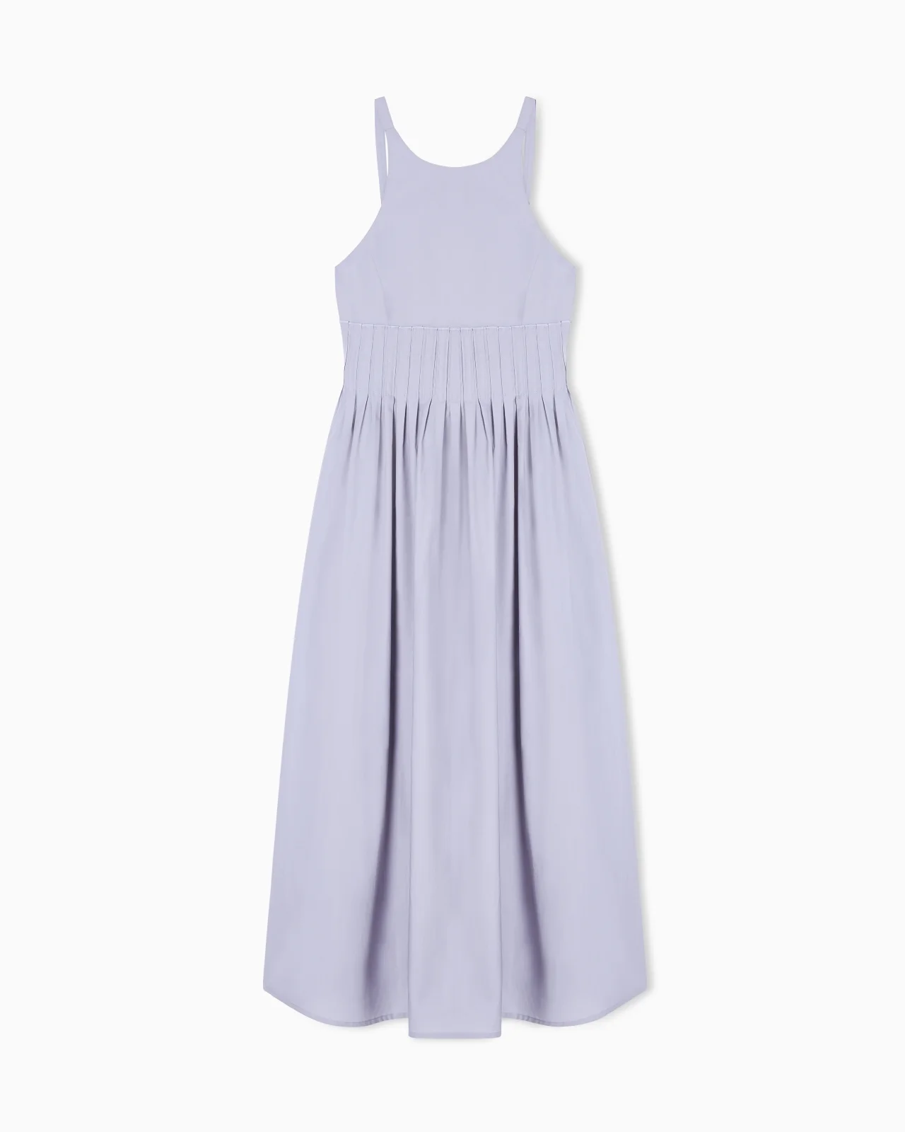 LONG DRESS IN POPLIN WITH SMOCKED MOTIF - 1