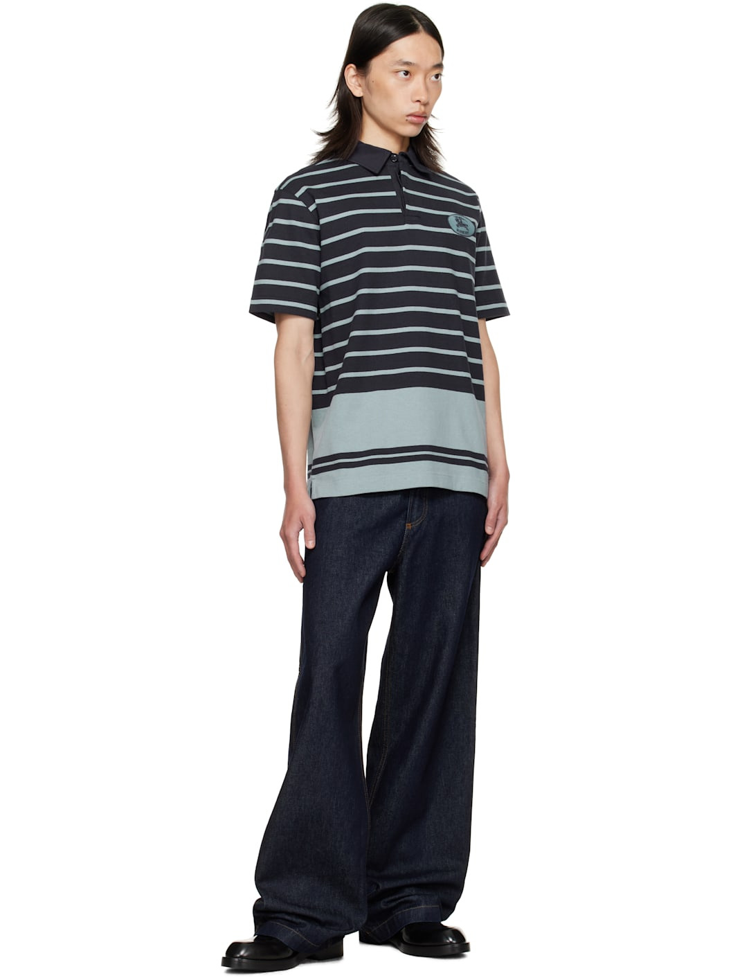 Navy Index Stripe Polo - 4