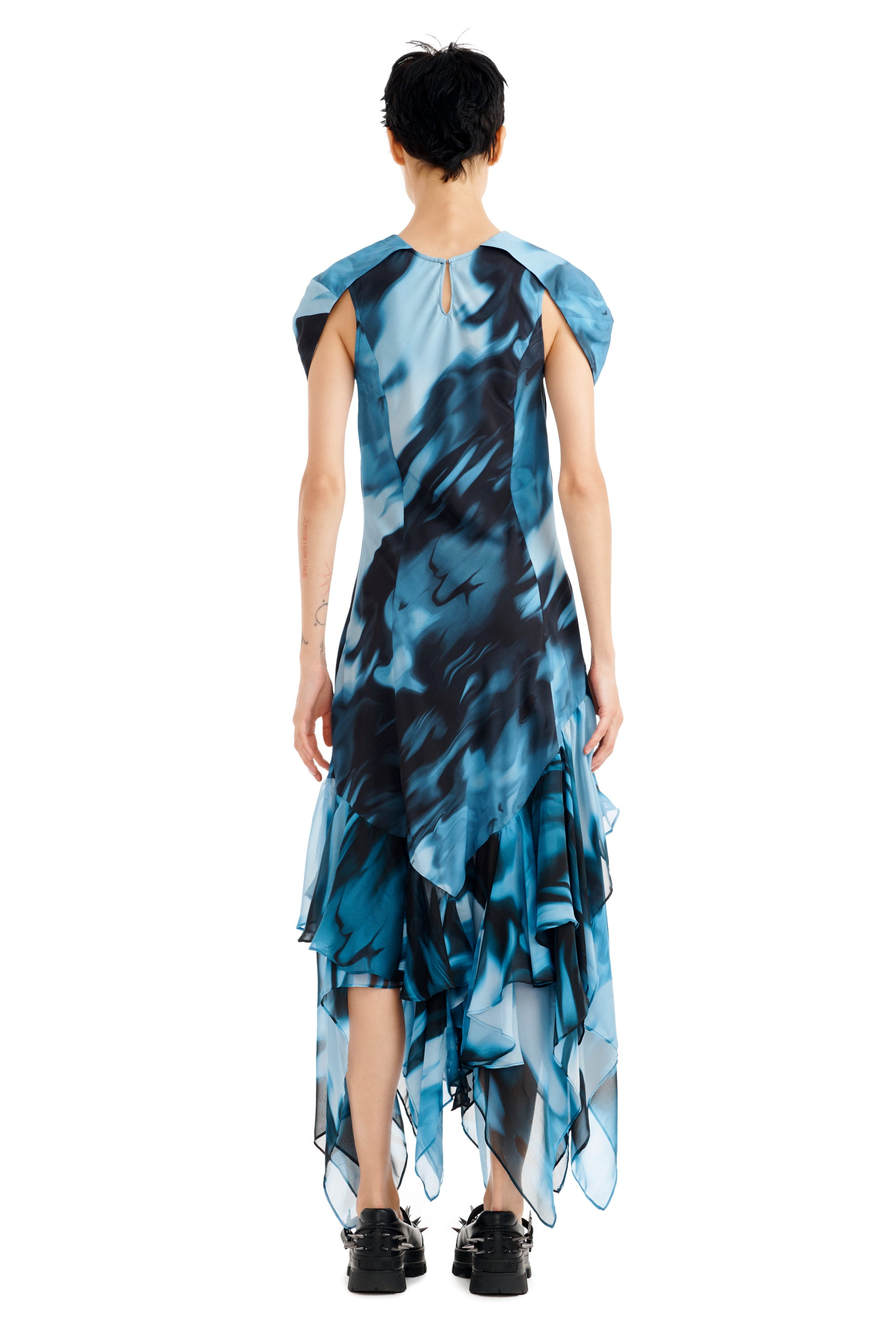 NAVY MELTING BLOOM HILLARY DRESS - 3