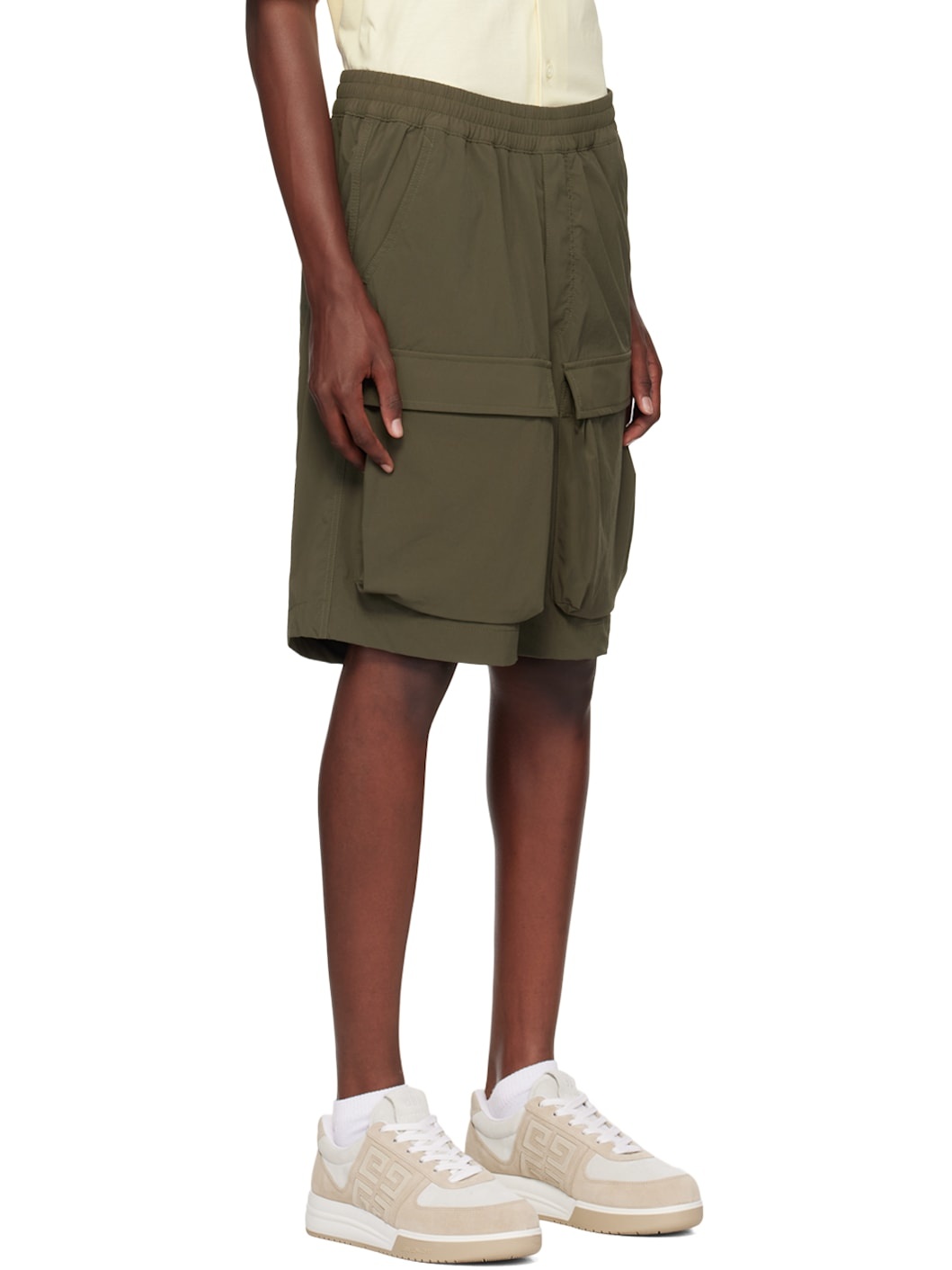 Khaki Military Cargo Shorts - 2