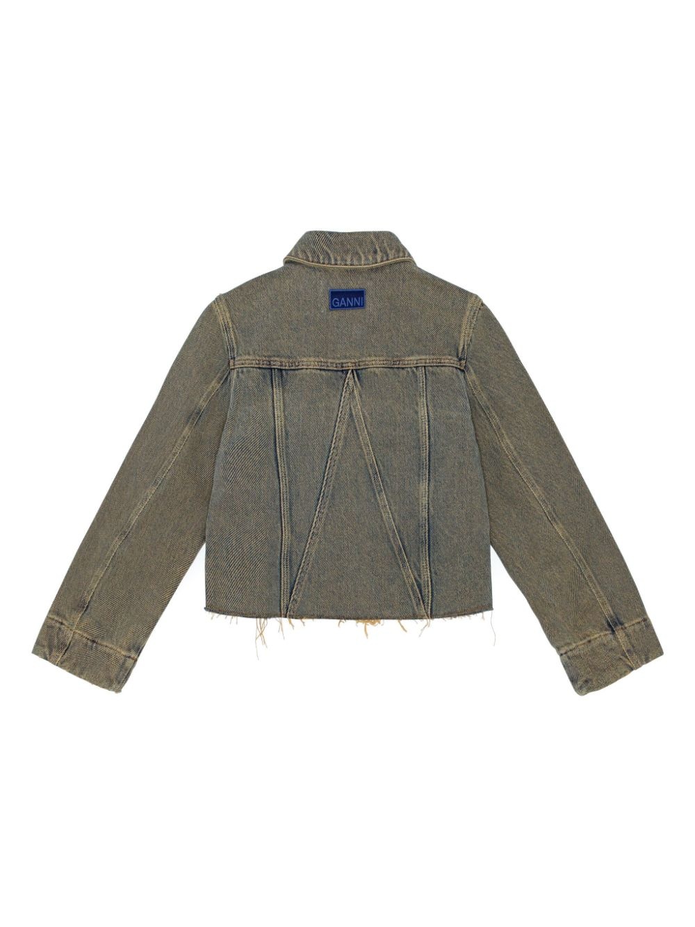 raw-cut hem denim jacket - 6
