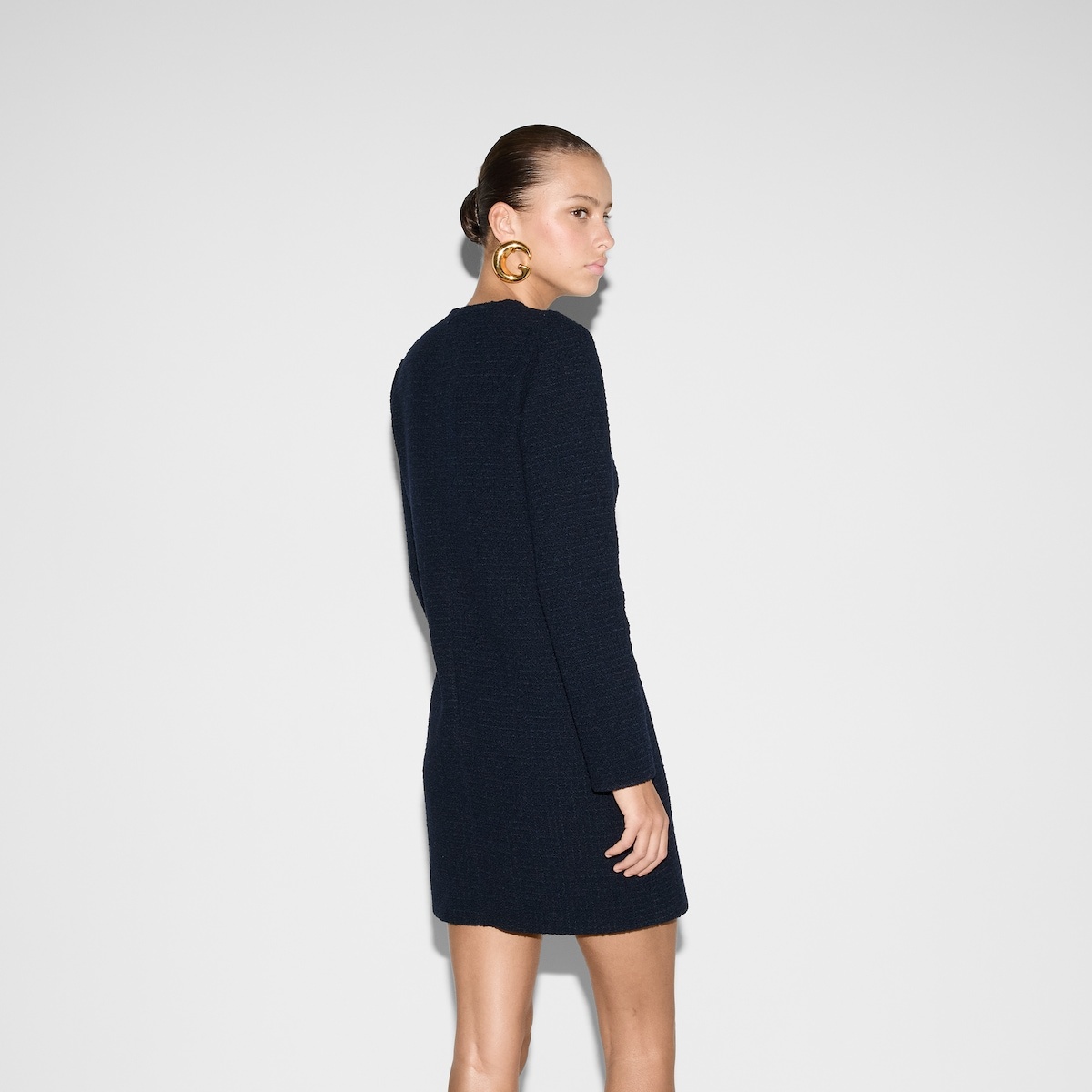 Checked bouclé wool dress - 4