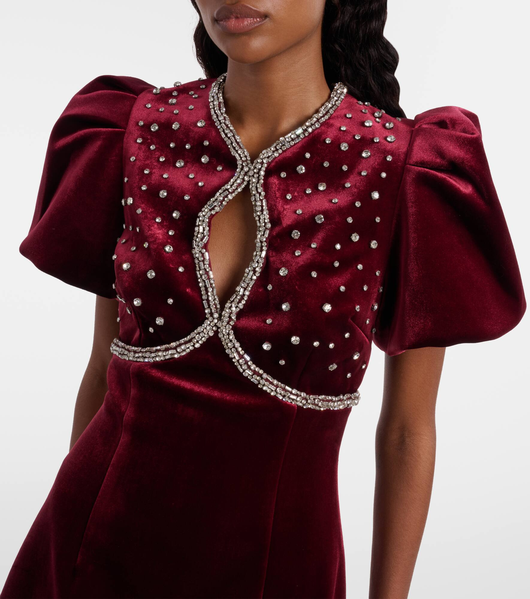 Edwiena embellished velvet minidress - 4