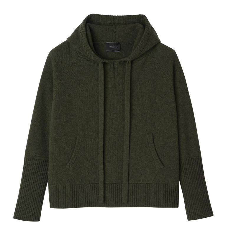 Hoodie jumper Khaki - Knit 1