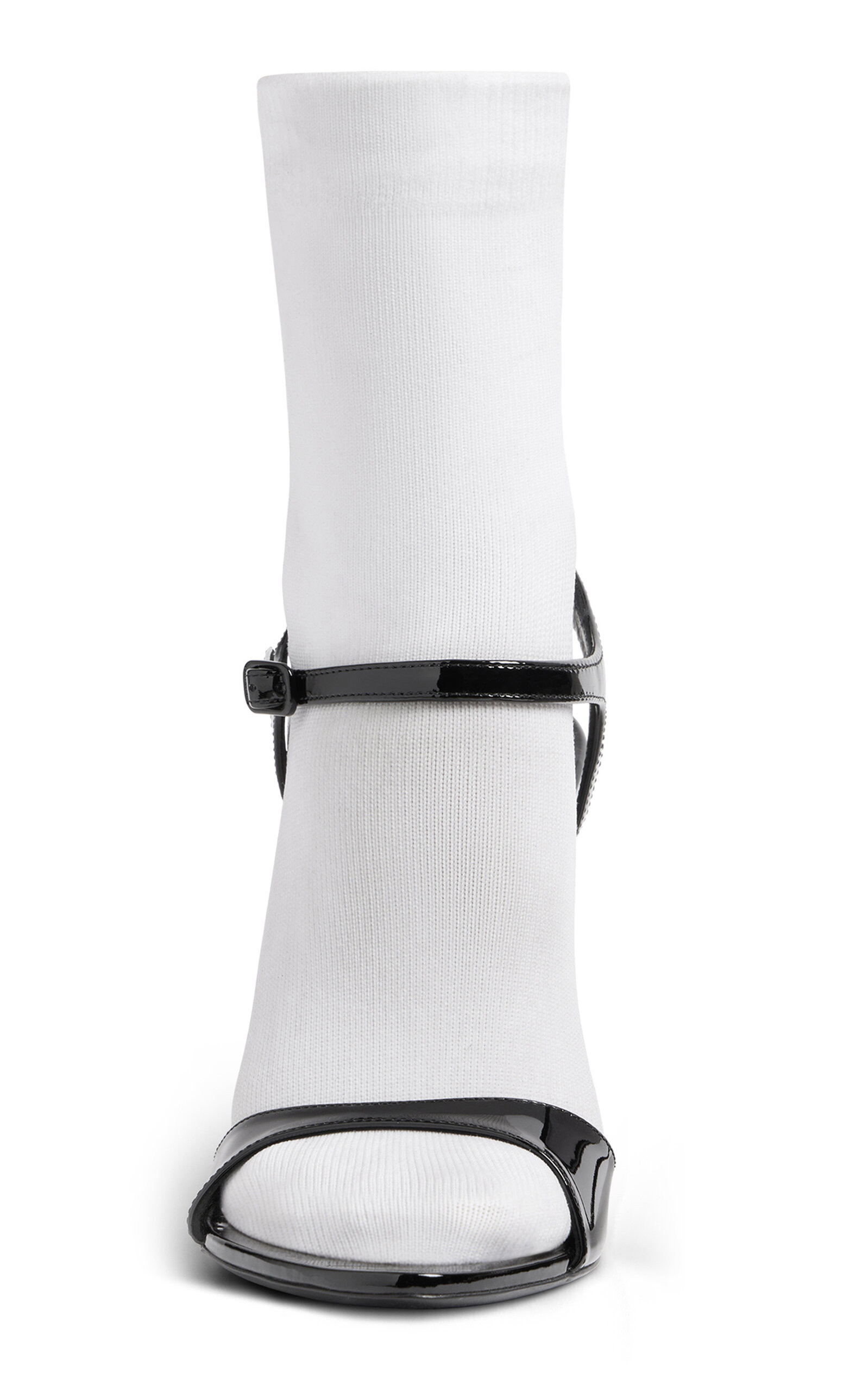 Avenue Patent Leather Sock Pumps black/white - 5
