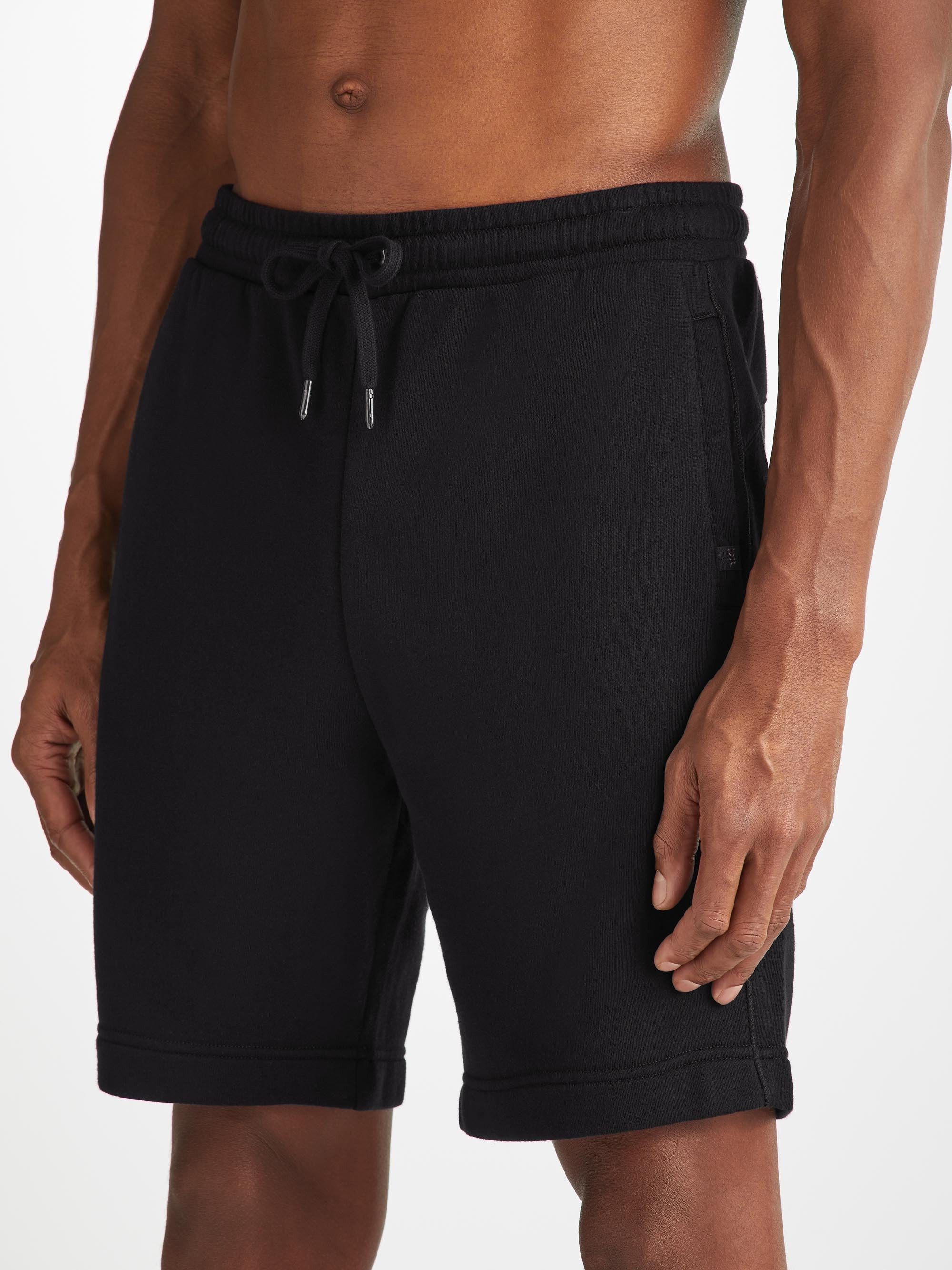 Men's Sweat Shorts Quinn Cotton Modal Black - 5