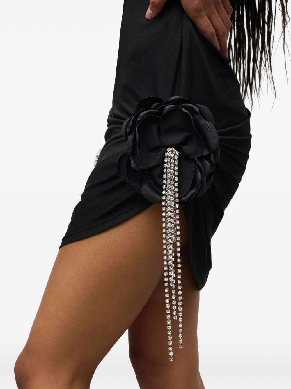 puff-sleeve crystal-embellished mini dress - 5