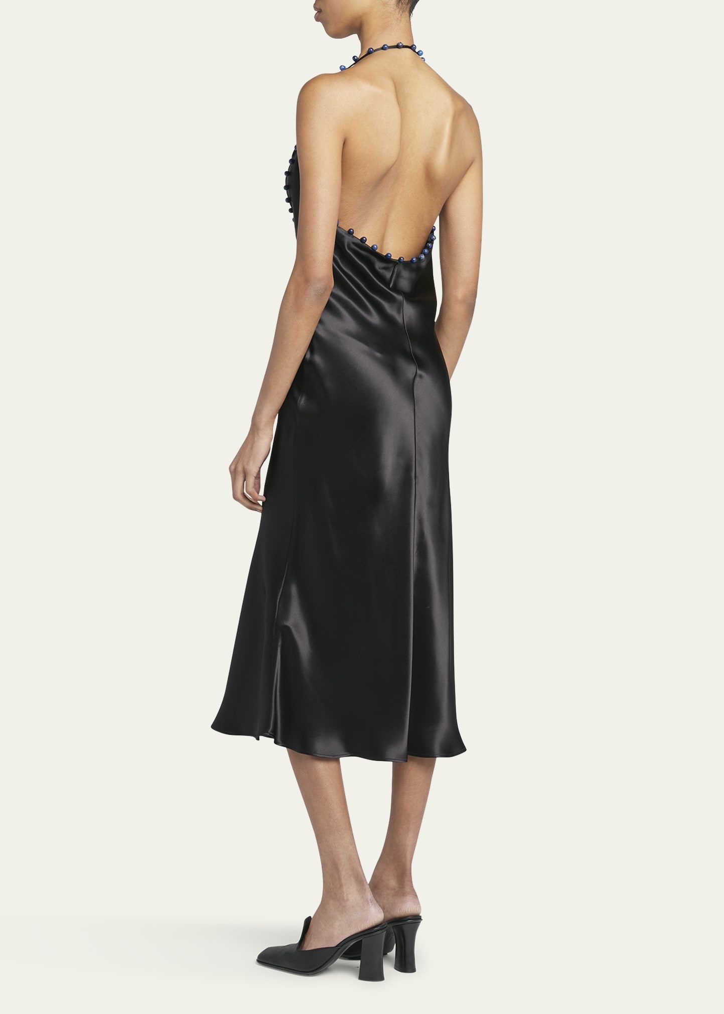 Bottega Veneta Beaded Halter Washed Fluid Shine Viscose