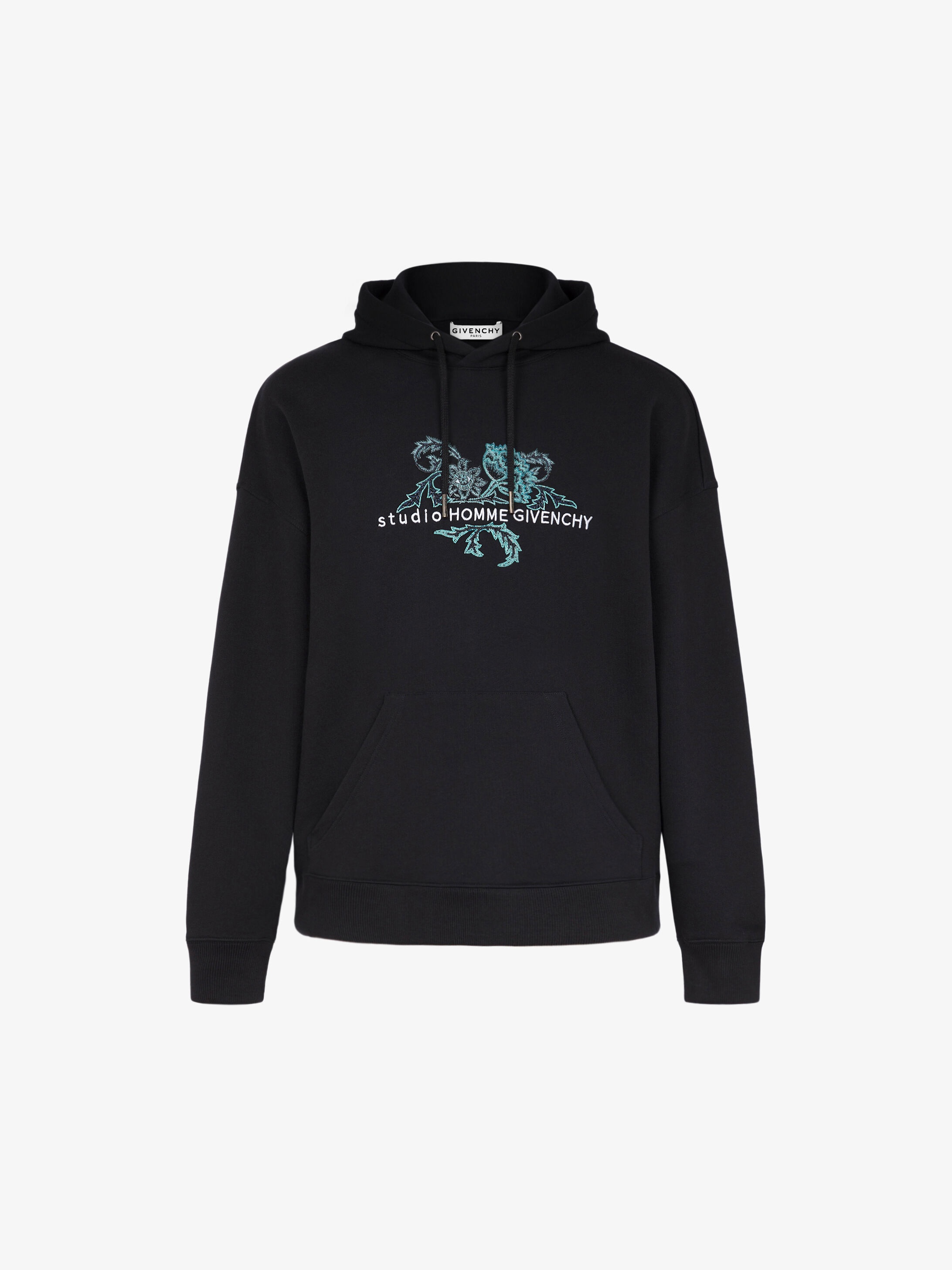 Studio Homme floral embroidered hoodie - 1