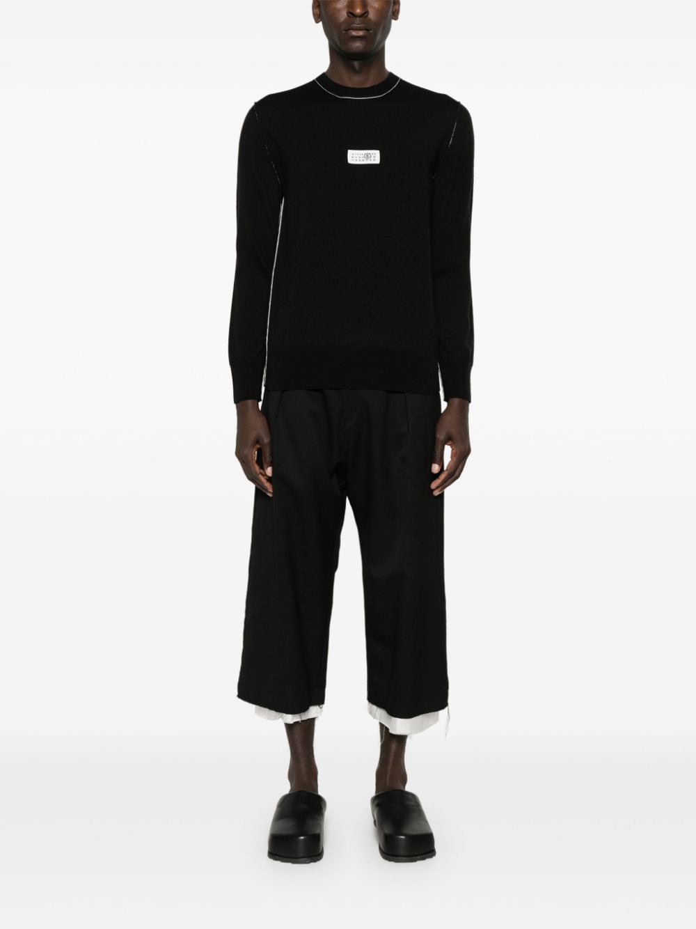 numbers-motif fine-knit jumper - 2
