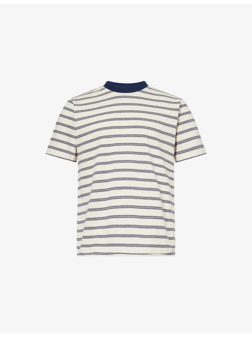 Breton-Striped Raw-Hem Cotton-Jersey T-Shirt - 1