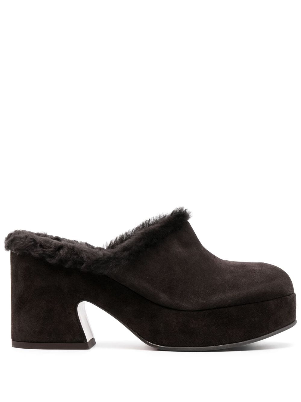 85mm fur-lining suede mules - 1