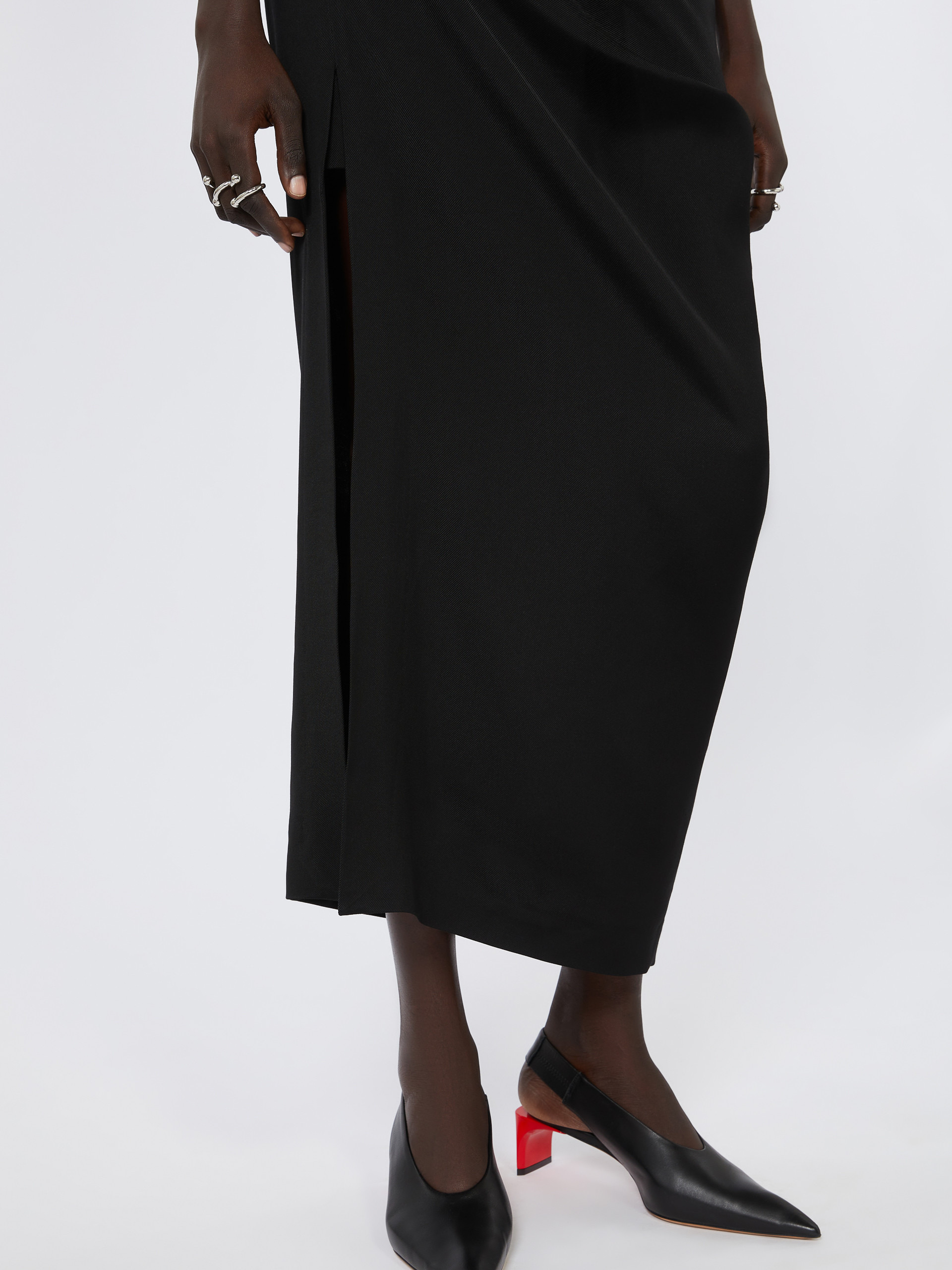 PONTIDA Asymmetric skirt with draping - 6