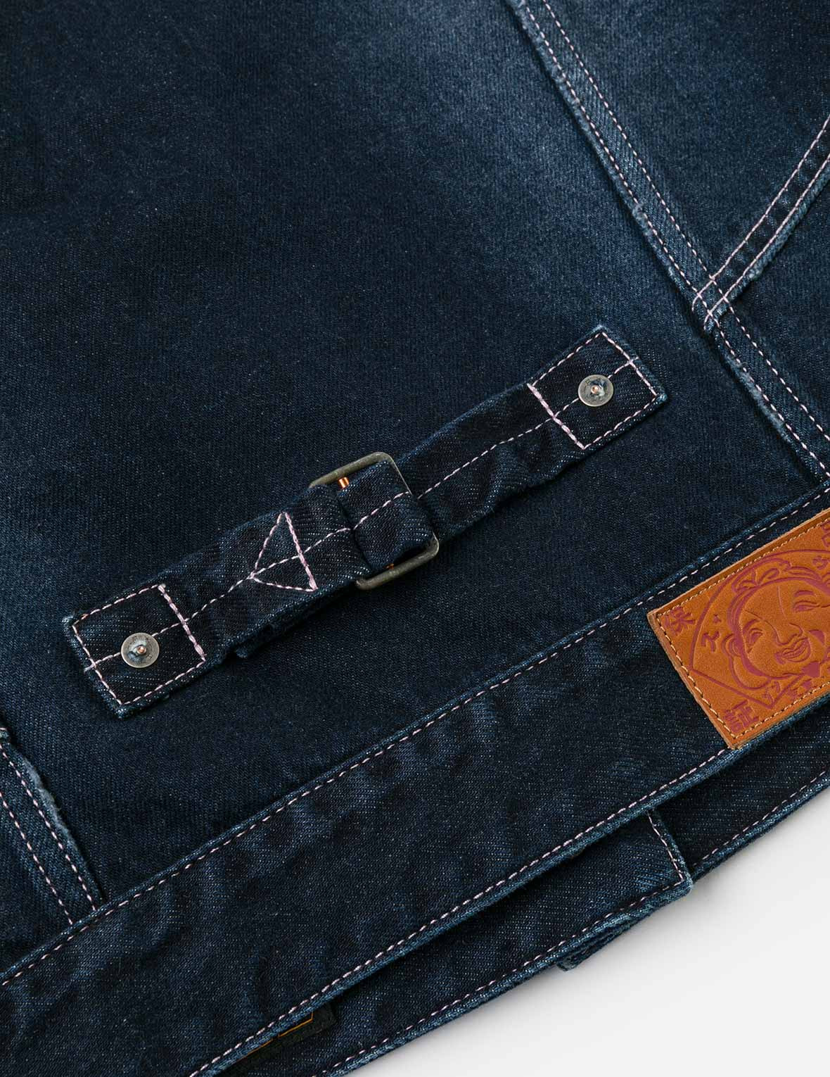 Seagull Appliqué Embroidery Loose Fit Washed Denim Jacket - 13