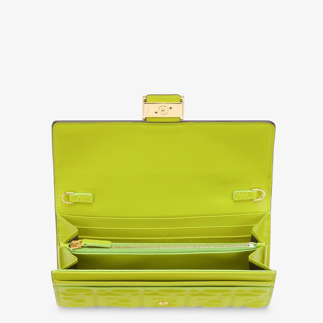 Acid green FF nappa leather wallet - 4