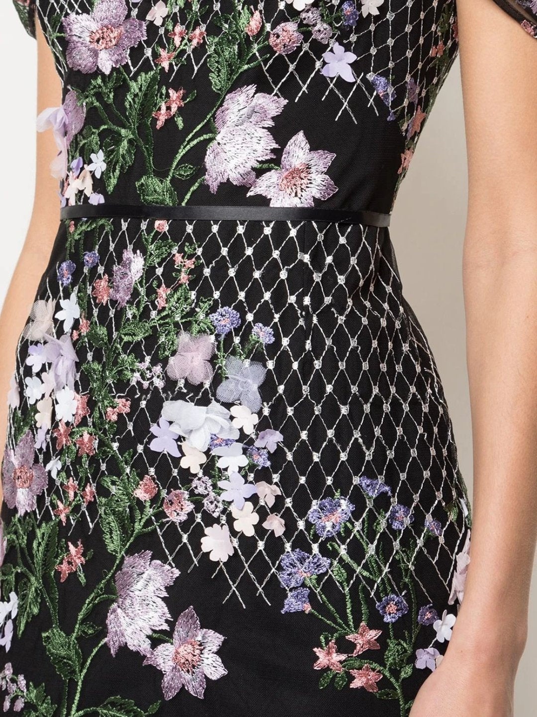 DRAPED 3D FLORAL FIT-TO-FLARE GOWN - 4